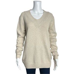One Grey Day V Neck Tunic Sweater - XS